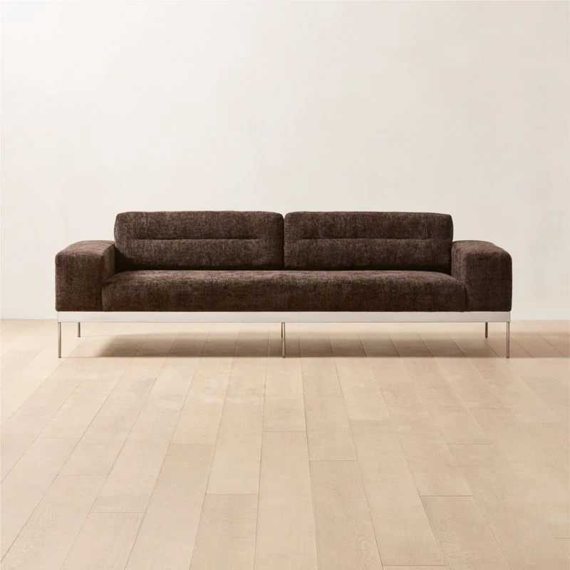 Mauro Black Chenille Sofa