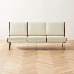 Meda Ivory Wool Armless Sofa