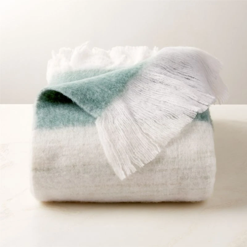 Mira Ombre Green Throw Blanket