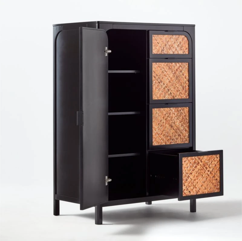 Miri Black Cane Chifferobe - Image 6