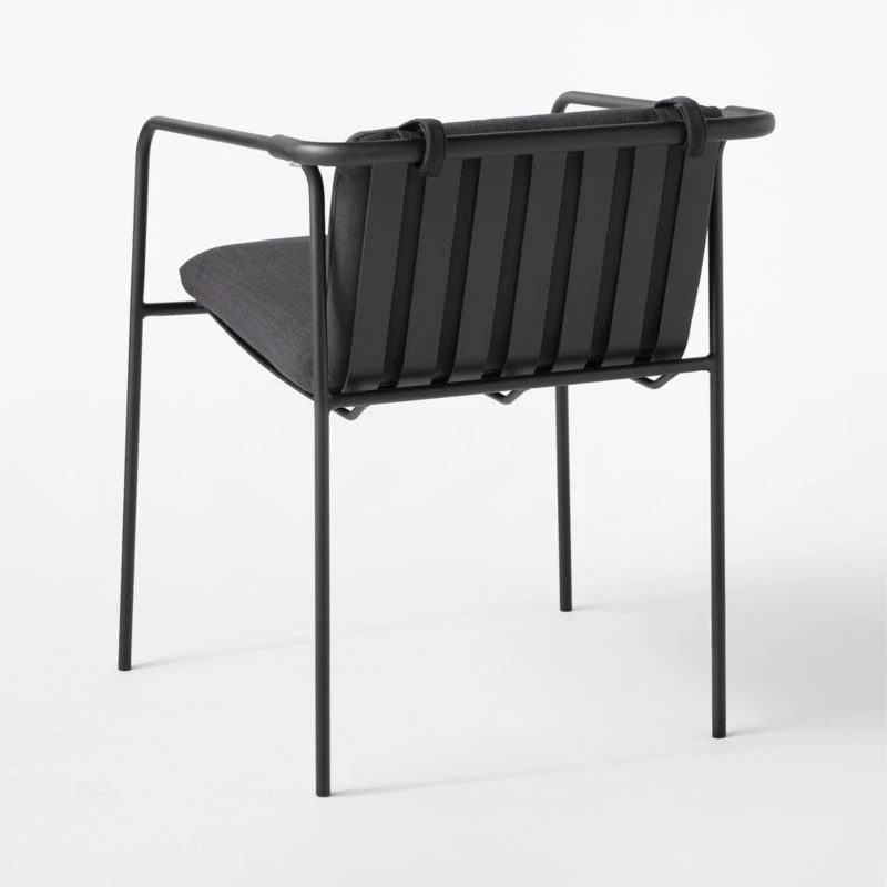 Navene Black Outdoor Dining Armchair - Image 7