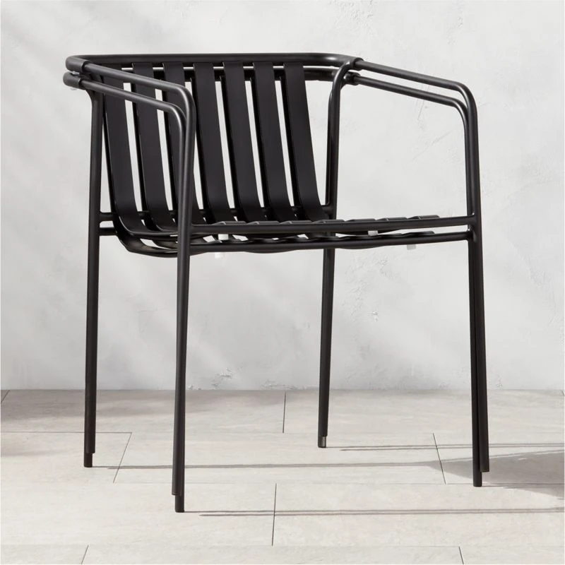 Navene Black Outdoor Dining Armchair - Image 3