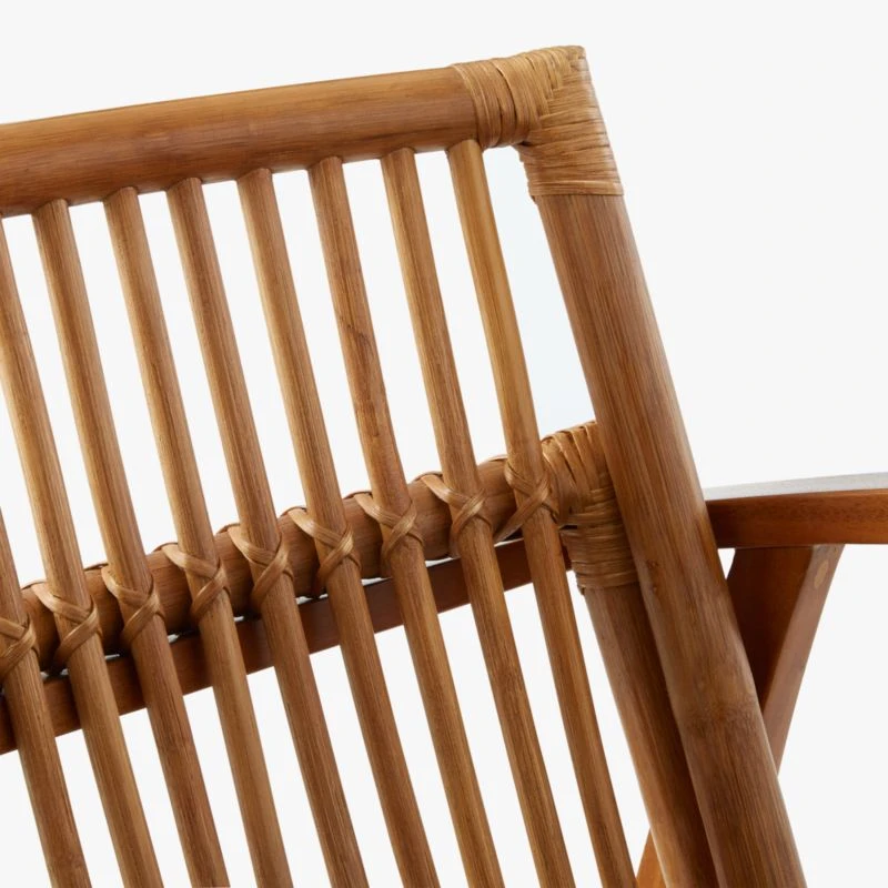 Noelie Rattan Lounge Chair With Black Cushion - Image 9