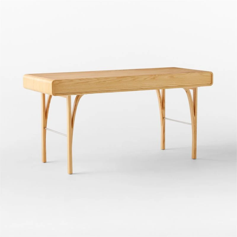 Noemie 3-Drawer Burl Wood Office Desk - Image 5