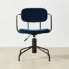Nyle Navy Blue Velvet Office Chair