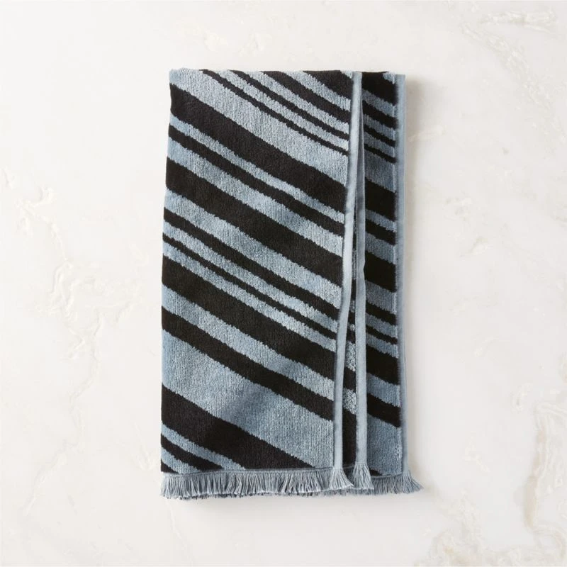 Onca Organic Cotton Blue And Black Hand Towel