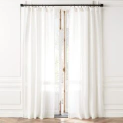 White Linen Openweave Window Curtain Panel 48''x84''