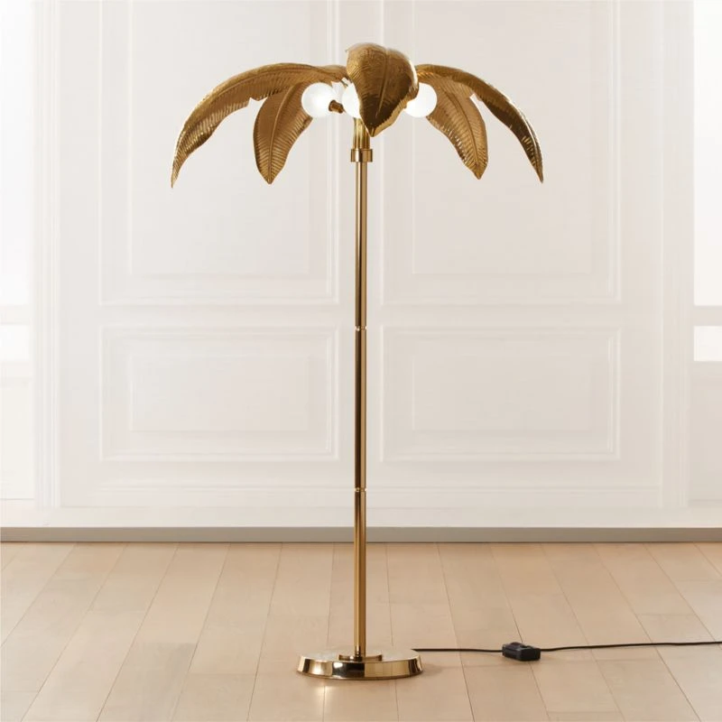 Palm Brass Finish Floor Lamp - Image 2