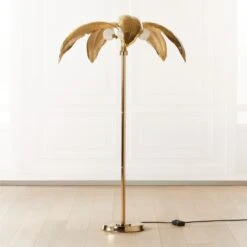 Palm Brass Finish Floor Lamp
