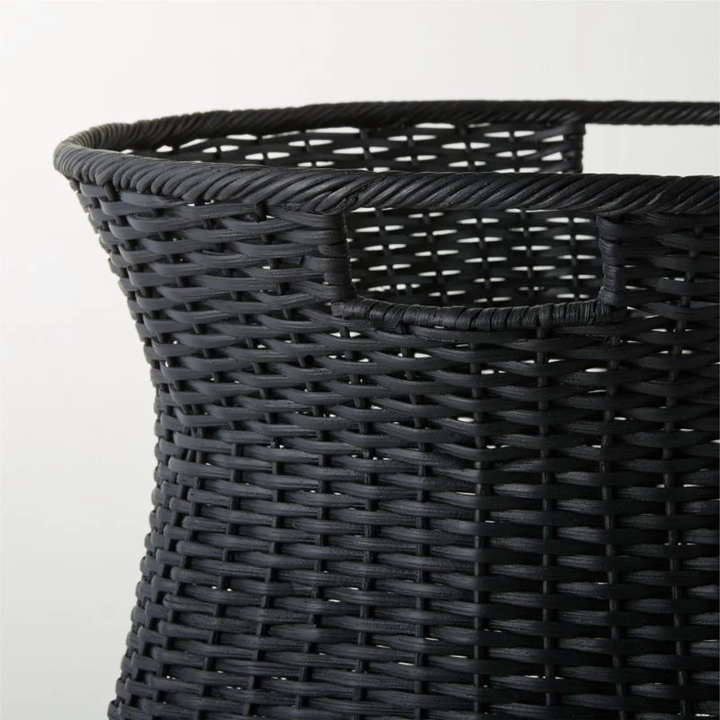 Palmer Black Wicker Storage Basket - Image 3