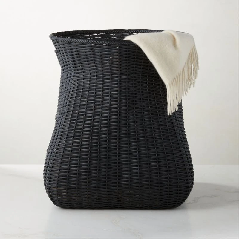 Palmer Black Wicker Storage Basket - Image 2