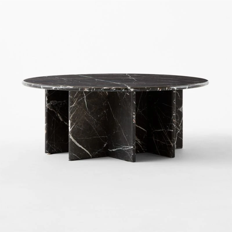 Pasar Round Black Marble Coffee Table - Image 10