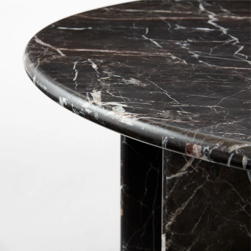 Pasar Round Black Marble Coffee Table - Image 11