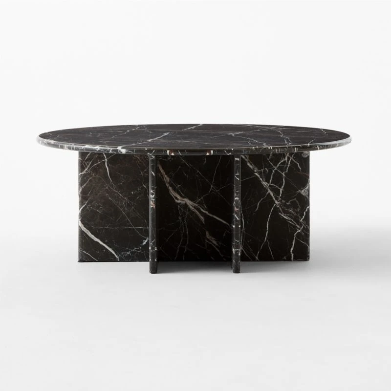 Pasar Round Black Marble Coffee Table - Image 9