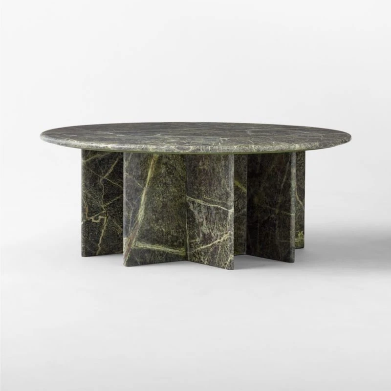 Pasar Round Green Marble Coffee Table - Image 5
