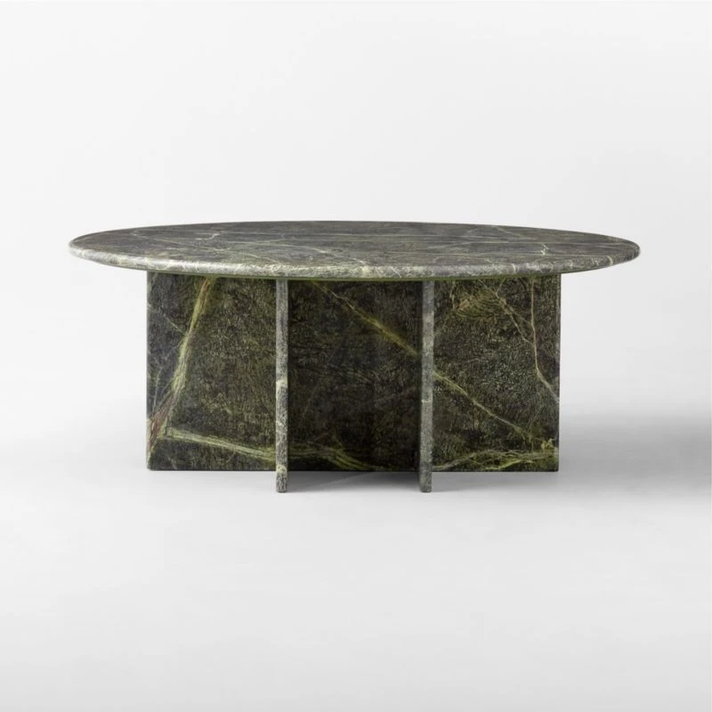 Pasar Round Green Marble Coffee Table - Image 4