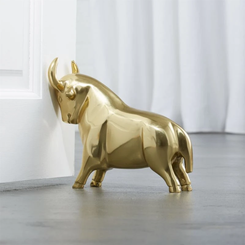 Pascal The Bull Gold Doorstop-Bookend - Image 2
