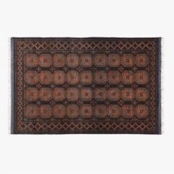 Pascala Morroccan Hand-Knotted Black Wool Area Rug 5'x8'