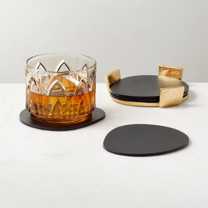Pebble Leather Coasters Set Of 4 - Image 2