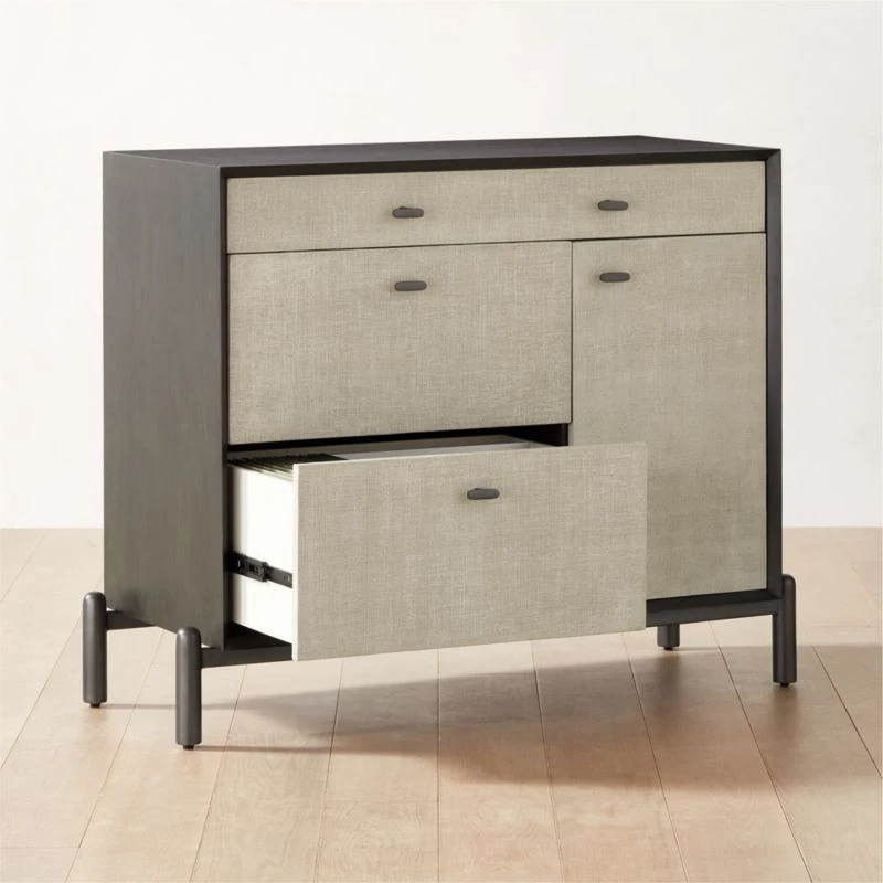 Perch Lacquered Linen File Cabinet - Image 2