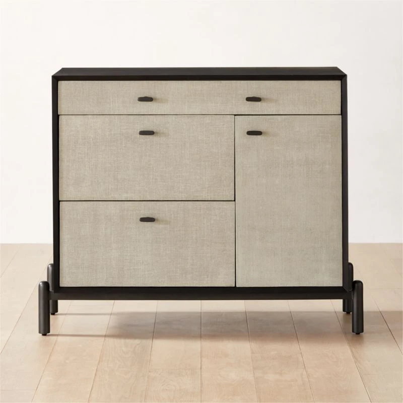 Perch Lacquered Linen File Cabinet