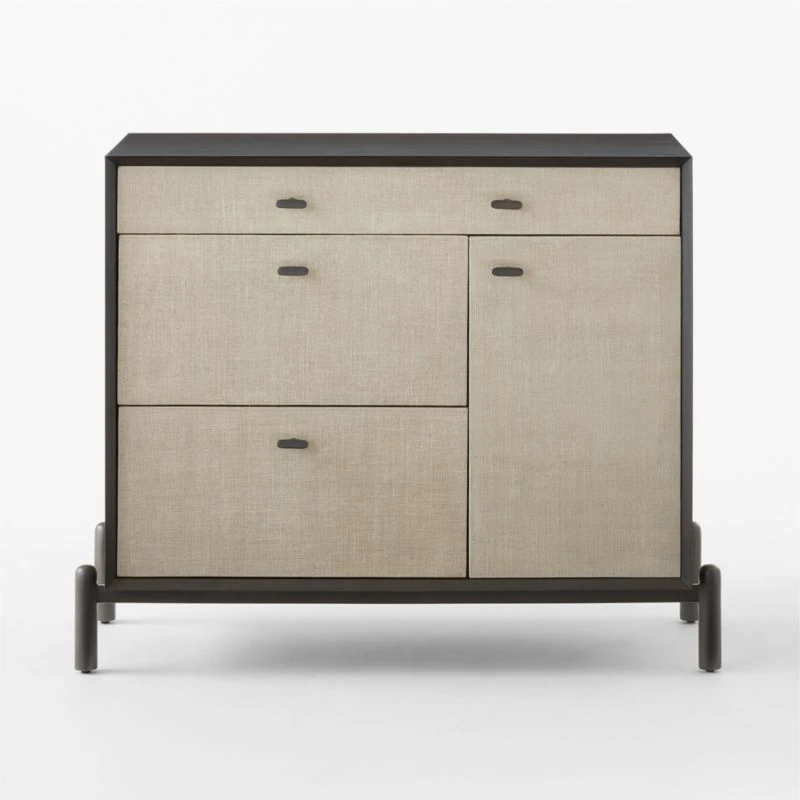 Perch Lacquered Linen File Cabinet - Image 3