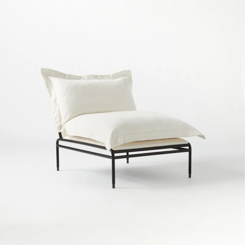 Plush Pillow Ivory White Lounge Chair - Image 4