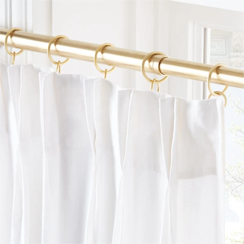 Pleated White Linen Window Curtain Panel 48"x120" - Image 2