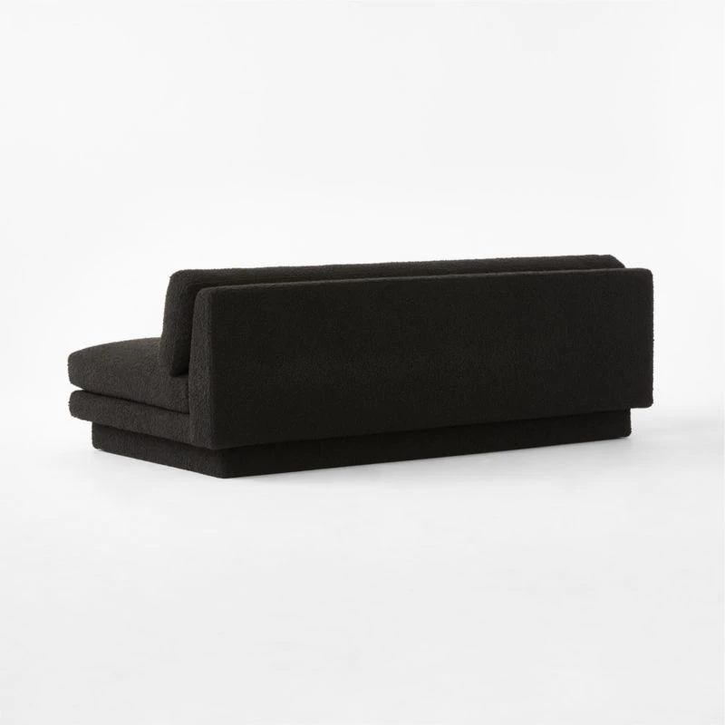 Plinth Armless Black Boucle Sofa - Image 5