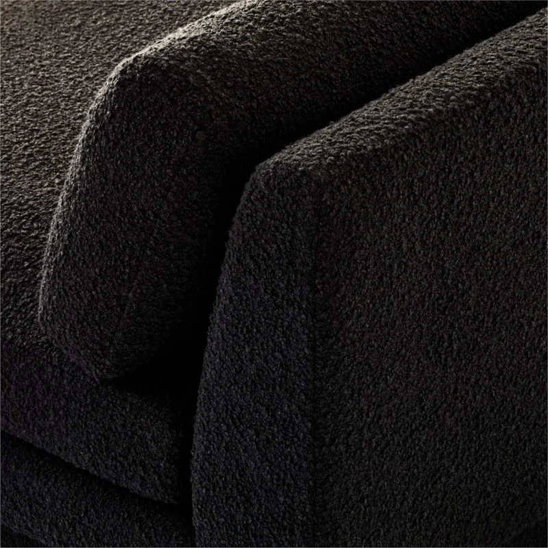 Plinth Armless Black Boucle Sofa - Image 6