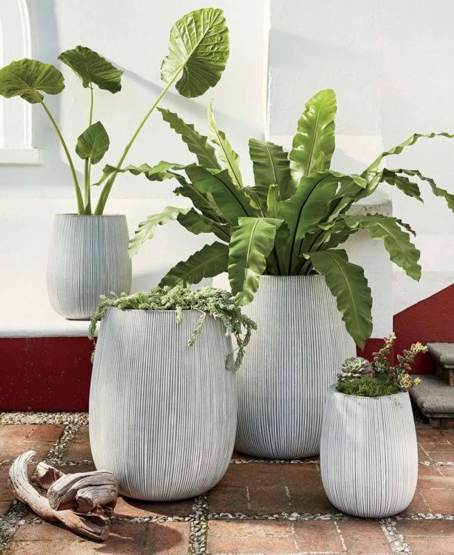 Pod Grey Cement Indoor/Outdoor Planter Medium - Image 8