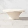Pompeo Round Ivory Cast Resin Outdoor Coffee Table Small