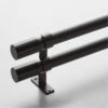 Porter Matte Black Double Curtain Rod 28"-48"x1.25"