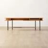 Portofino Cerused White Oak Wood Desk