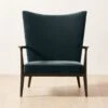 Pull-Up Slate Velvet Lounge Chair Model 1321