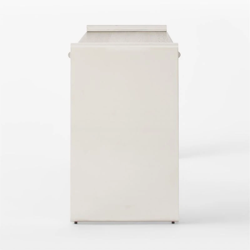 Raggio Stainless Steel Desk With White Wood Top - Image 5