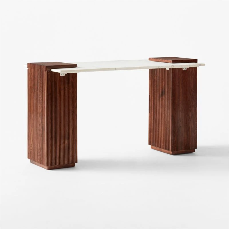 Reach White Marble-Top Desk - Image 6