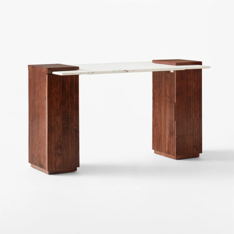 Reach White Marble-Top Desk - Image 3