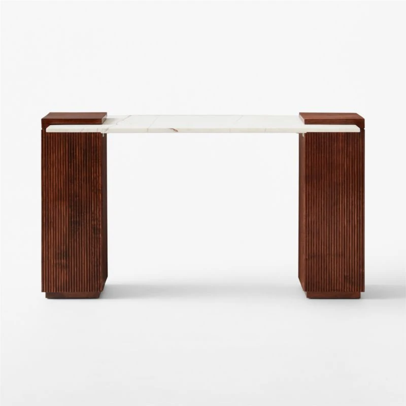 Reach White Marble-Top Desk - Image 2