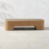 Remo Travertine And Rattan Outdoor Coffee Table