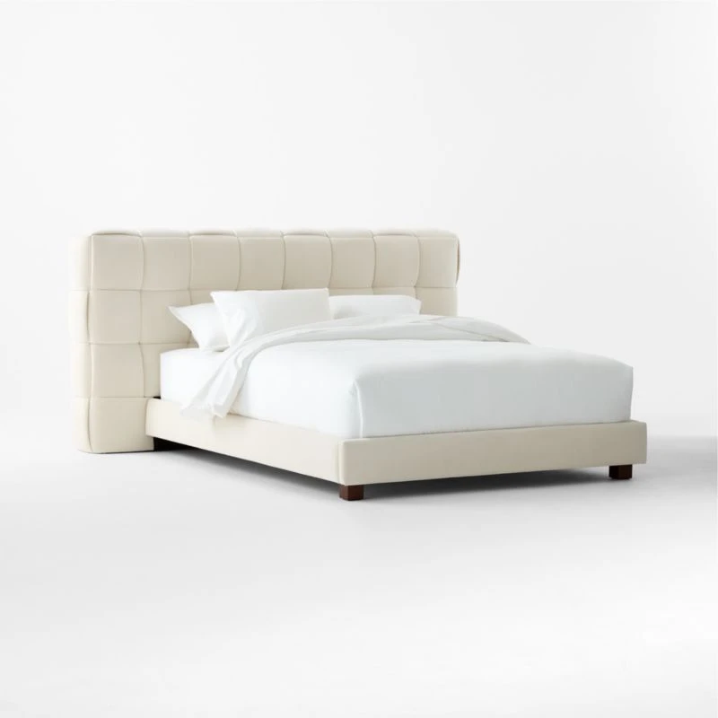 Rorke Ivory White Upholstered Queen Bed - Image 3