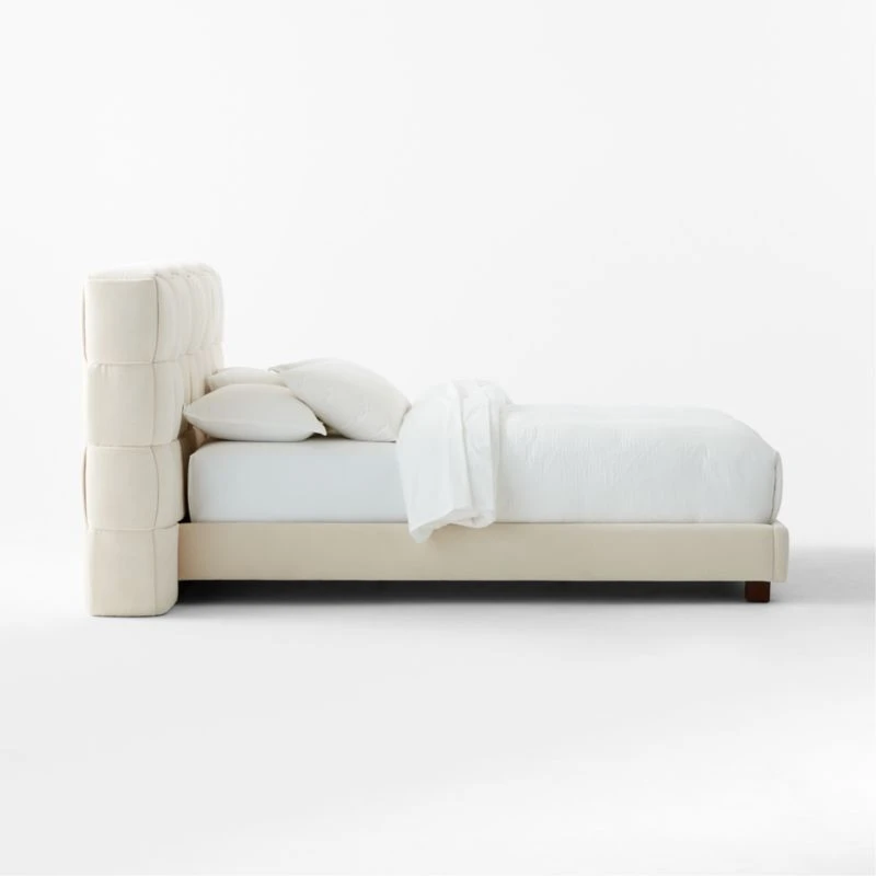 Rorke Ivory White Upholstered Queen Bed - Image 4
