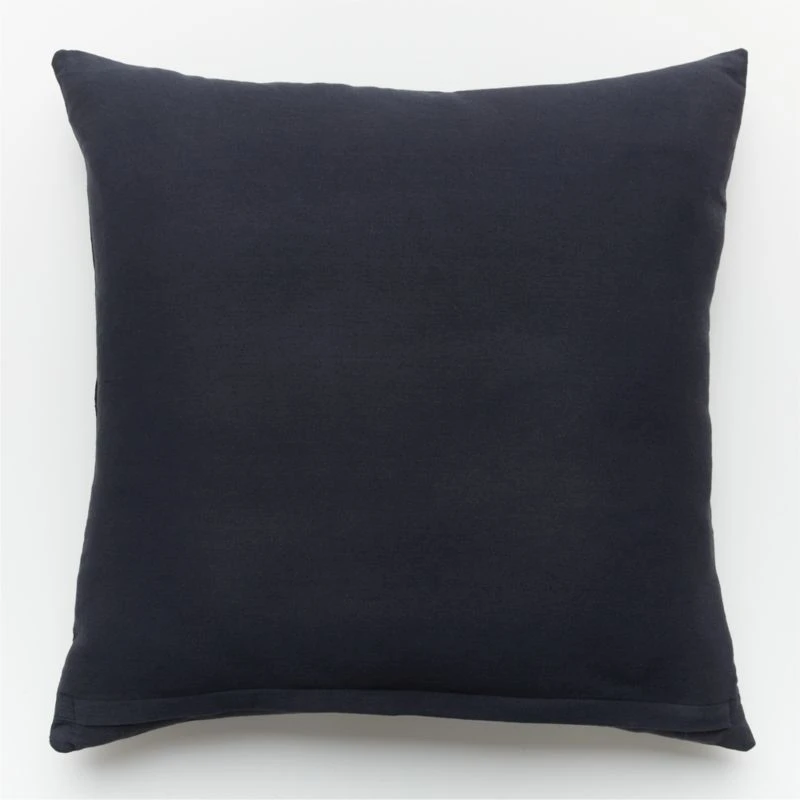 Rue Black Leather Throw Pillow With Down-Alternative Insert 23" - Image 2