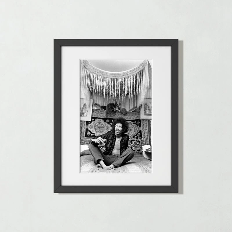 'Jimi Hendrix, 1969' Photographic Print In Black Frame 21.5"x17.5"