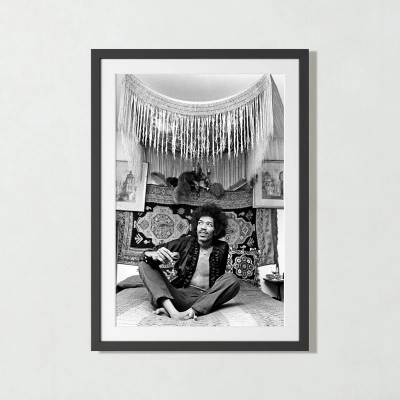 'Jimi Hendrix, 1969' Photographic Print In Black Frame 21.5"x17.5" - Image 2