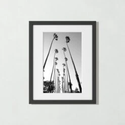 'Palm Trees Road' Photographic Print In Black Frame 17.5"x21.5"