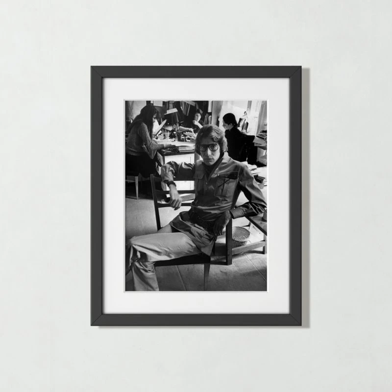 'Yves Saint Laurent In His Studio' Photographic Print In Black Frame 17.5"x21.5"