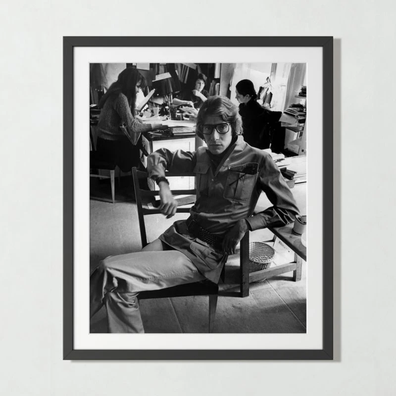 'Yves Saint Laurent In His Studio' Photographic Print In Black Frame 17.5"x21.5" - Image 2
