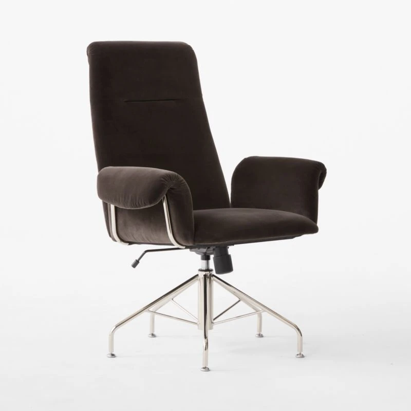 Saviti Black Velvet Office Chair - Image 3