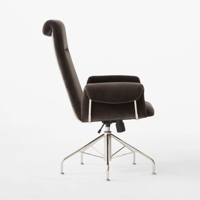 Saviti Black Velvet Office Chair - Image 4